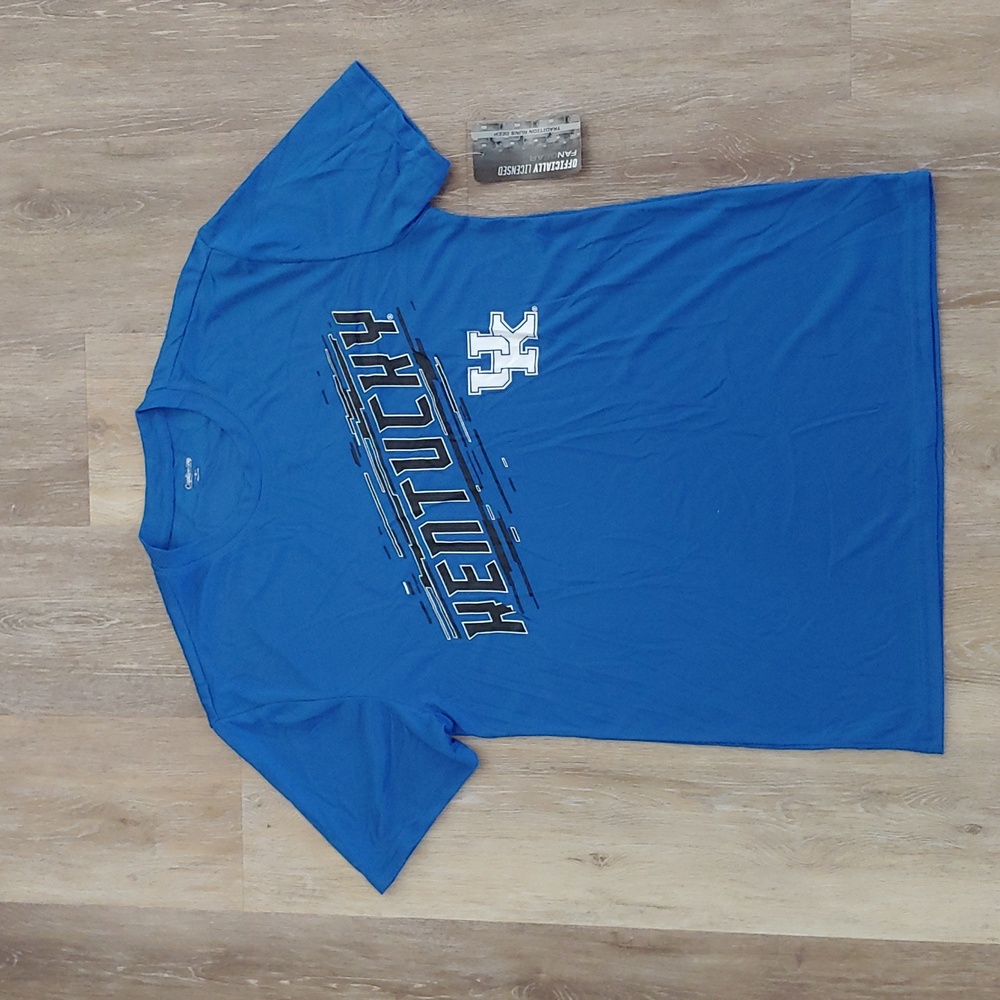 NWT Captivating Apparel Kentucky Wildcats 100% Polyester Shirt Blue Size M
